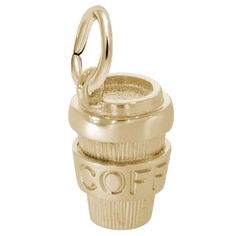 Rembrandt Coffee Cup Charm - Gold Plated For all those who love a caffeine fix, this Coffee Cup charm is perfect to reminisce over a cup of joe about your favorite coffee house. Dimensions: 0.3 in x 0.49 in (7.68 mm x 12.58 mm) Jewelry Type: Beverage Charm, Coffee Cup Charm Material: Gold Plated Default Orientation: Loop Left Engravable: Yes, Front 3-Dimensional Available in Silver Rembrandt Coffee Cup Charm - Gold Plated Gold Coffee Cup, Food Charms, Cup Of Joe, Rembrandt, Coffee House, Gold Charm, Sterling Silver Charm, Way Of Life, Gold Plated Sterling Silver