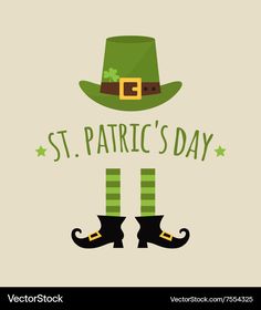 st patrick's day poster with boots and hat