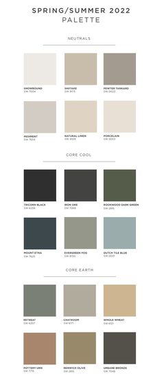 the color scheme for spring / summer 2012, including neutrals and shades in different colors