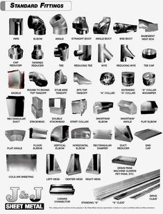 an image of different types of metal fittings