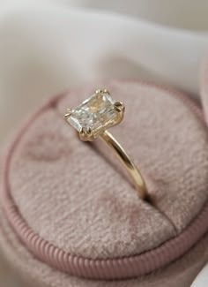 14k yellow gold | 2.00 carat radiant lab diamond solitaire featuring double prongs Olive Avenue Jewelry, Ring Inspo, Cute Engagement Rings, Future Engagement Rings, Solitaire Setting, Wedding Aesthetic, Dream Engagement, Dream Engagement Rings, Engagement Ring Cuts