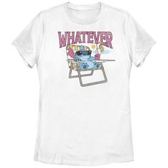 Add to your casual wardrobe with this Disney's Lilo & Stitch Juniors' Whatever Mood Stitch Graphic Tee. © Disney FEATURES Short sleeves CrewneckFABRIC & CARE Cotton Machine wash Imported Size: Xxl. Color: White. Gender: female. Age Group: kids. Lilo Stitch, Disney Lilo, Lilo And Stitch, Casual Wardrobe, Gender Female, Fabric Care, Graphic Tee, Age Group, Color White