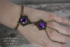 Purple Ring, Magical Stones, Fantasy Wedding, Wire Wrapped Bracelet, Ring Hand, Hand Bracelet, Purple Rhinestone, Boot Bag, Bling Jewelry