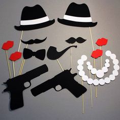 Mafia Party, Gangster Party, James Bond Party, Wedding Photo Booth Props, Mom Party, Great Gatsby Party, Hollywood Party, Wedding Photo Booth