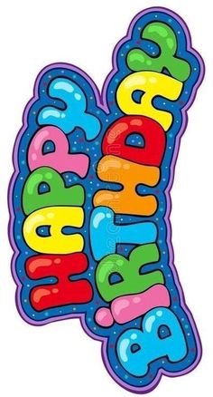 an image of happy birthday balloons in the shape of letters on a sticker sheet