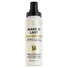 Lock in makeup’s just-applied look for all day wear with Milani's Make It Last Setting Spray with SPF 30. Spray under makeup for a primer and over makeup for lasting, crease-free, fade-free wear in any climate. Made in United States Make It Last Setting Spray, Milani Makeup, Spf Makeup, Over Makeup, Brow Mascara, Natural Glowy Makeup, Makeup Spray, Best Sunscreens, Makeup Setting Spray