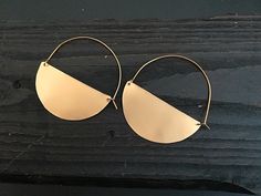 "These are a beautiful pair of hoop earrings that are perfect for any occasion from day to night while they are not heavy at all and that is hard to ignore. Available in 4 sizes: Small / 1.5\", Medium / 2\", Large / 2.5\" and X Large / 3\" and have an ear wire that finishes the other half of the circle. All my jewelry coated with protective wax finish to prevent tarnish. The hoops diameter of the photo is 2.5 inches * These earrings are made to order handcrafted and shipped by me, so may take at Minimalist Crescent Hoop Earrings For Everyday, Minimalist Crescent Hoop Earrings With Ear Wire, Minimalist Semi-circle Hoop Earrings For Gift, Minimalist Semi-circle Hoop Earrings As Gift, Modern Crescent Brass Hoop Earrings, Hoop Earrings Big, Half Moon Earrings, Brass Hoop Earrings, Brass Hoops