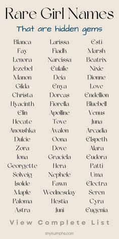 Need a very unique name for your little girl? This list of rare and beautiful names is the right choice for parents who want something unique and special. These names, from Elowen to Isolde, are magical, meaningful and rare.  #RareGirlNames #UniqueBabyNames #EnchantingGirlNames #SpecialBabyNames #BabyNameInspiration Girl Names, Paloma