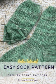 an easy sock knitting pattern for beginners to knit with the help of two needles