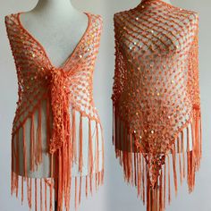 My shop https://www.etsy.com/shop/Pinkbeige 🧡 Material: Acrylic 🧡 QUALITY: This amazingly soft and hand crochet knit  acrylic, squin shawl is triangle and super stylish.  🧡 Length Approx. 79" (200 cm) with / width Approx. 44".(110 cm) x 2 Triangle 🧡 A PERFECT GIFT: It's a perfect gift for friends and families 🧡 Hand Gentle Cool Wash. Lay Flat To Dry, Do Not Wring 🧡 Produced in smoke and pet free environment.  🧡 READY TO SHIP! IF YOU BUY 3 ITEM , YOU GET 1 ITEM FREE AND EXPRESS FREE SHIPPI Bohemian Stretch Crochet Top For Party, Stretch Crochet Top For Party, Families Hands, Triangle Shawl, Knit Shawl, Triangle Shawls, Shawl Scarf, Knitted Shawls, Pink Beige