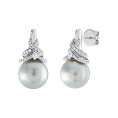 0.52 Carat Diamond and South Sea Pearls Gold Earrings For Sale at 1stdibs Luxury Platinum Pearl Earrings For Formal Occasions, Luxury Platinum Pearl Earrings, Luxury Pear-shaped Earrings With Diamond Accents, Elegant Platinum Pearl Earrings For Formal Occasions, Formal White Gold Pear Shaped Earrings, Formal White Gold Pear Earrings, Luxury Pear-shaped White Gold Diamond Earrings, Luxury Pear Shaped White Gold Diamond Earrings, Anniversary White Gold Platinum Pearl Earrings