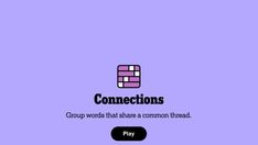 a purple background with the words connections and an image of a pink block on it