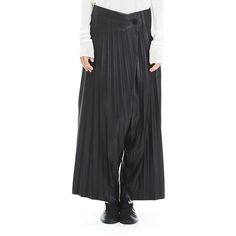 Korean Brand Gaze De Lin Faux Leather Pleated Wide Leg Pants. Purchased New, Never Worn Wrap-Style Button Closure, Maxi Length Listed As Size M Waist: 28.5 In Hip: 40 In Length: 36 In Shell: 100% Polyurethane / Lining: 100% Polyester Chic Pleated Faux Leather Bottoms, Elegant Pleated Faux Leather Bottoms, Winter Pleated Bottoms For Night Out, Pleated Bottoms For Night Out In Winter, Black Wide Leg Pants With Button Closure For Fall, Pleated Bottoms For Night Out In Fall, Fall Pleated Bottoms For Night Out, Pleated Black Pants For Fall, Black Pleated Pants For Fall