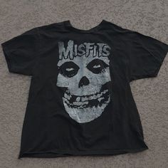 Misfits tee T Shirt  Easy 30 day return policy Grunge Crew Neck Tops For Fan Merchandise, Grunge Style Fan Merchandise Top With Front Print, Grunge Top With Front Print For Fan Merchandise, Grunge Top With Front Print For Fans, Grunge Style Top With Front Print For Fans, Grunge Crew Neck T-shirt For Fans, Grunge Short Sleeve T-shirt With Logo Print, Basic Tops With Text Print For Fan Merchandise, Basic Tops With Text Print For Fans