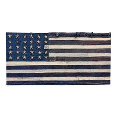 an old american flag is displayed on a white background