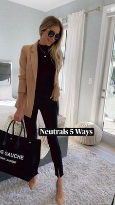 Neutrals 5 Ways | Classy work outfits, Casual chic, Business outfits women Professional Outfits Women Classy, Fall Business Casual Outfits, Interview Outfits Women, Business Professional Outfits, Blazer Outfits For Women, Professional Outfits Women, Business Outfits Women, Business Casual Outfits For Women, Business Casual Outfits For Work