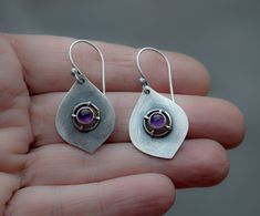 "International deliveries in 2-4 business days as standard shipping. Totally handmade from 925 solid sterling silver. Sterling silver dangle earrings with a genuine 5 mm Amethyst stone. Drop length 40 mm (1.57\")Perfect for everyday use, simple but classic!! It comes gift wrapped and ready for giving! ✿REGISTERED MAIL WITH TRACKING NUMBER ✿All of our jewelry are made to order. Allow for about a week for the jewelry to be made. ✿ keep in mind that the final product might deviate slightly from the Modern Amethyst Earrings As Gift, Silver Amethyst Earrings With Ear Wire, Purple Modern Sterling Silver Earrings, Modern Purple Sterling Silver Earrings, Nickel Free Amethyst Long Drop Earrings, Purple Sterling Silver Long Drop Earrings, Unique Amethyst Teardrop Earrings, Long Drop Purple Sterling Silver Earrings, Dangle Silver Earrings