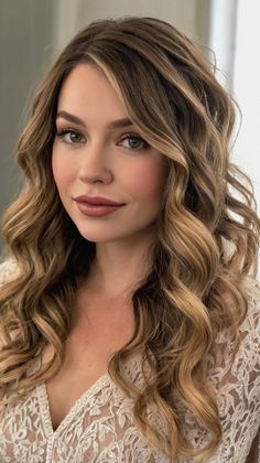 Sleek Loose Waves for Wedding Hairstyles Wedding Hairstyles With Side Bangs, Face Framing Hairstyles, Medium Length With Bangs, For Wedding Hairstyles, Medium Length Hair With Bangs, Curled Ends, Side Bangs Hairstyles, Wedding Hairstyles Medium Length, Elegant Wedding Hair