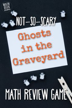 a book cover for not - so - scary ghosts in the graveyard by math review game