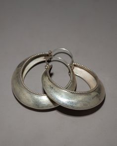 Vintage Silver Jewelry, Jewelry Wardrobe, Hoop Design, Earrings Hoop, Sterling Silver Hoop Earrings, Sterling Silver Hoops, Jewelry Inspo