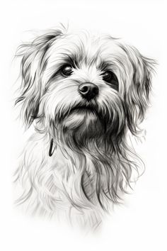 a black and white drawing of a dog