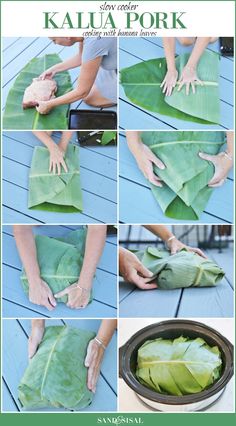 step by step instructions on how to make kalua leaves