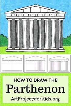 how to draw the parthenon in art projects for kids, or children's drawings