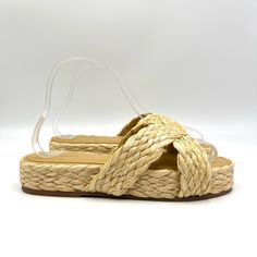 Kannas Women's Inagua Woven Raffia Platform Flat Sandals. Colorway Is Natural. Women's Size 7. Condition: New Without Box. New To Poshmark? Sign Up Using Invite Code: Tentoday For $10 Off Your Purchase! Casual Braided Sandals In Natural Color, Beige Woven Sole Flip Flops For Beach, Beige Beach Flip Flops With Woven Sole, Beige Flat Heel Flip Flops For Beach, Beige Woven Sole Flip Flops For Summer, Beige Flip Flops With Woven Sole For Vacation, Beige Braided Sandals For The Beach, Summer Beige Flip Flops With Woven Sole, Beige Summer Flip Flops With Woven Sole