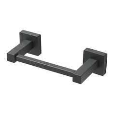 a black towel ring with two square handles on each side and one rectangular handle on the other