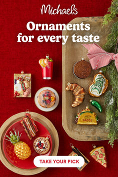 the cover of michael's ornaments for every taste, featuring cookies and other treats