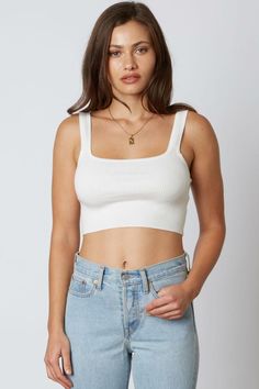 Plain Crop Tops White Cropped Tank Top, White Ribbed Tank Top, White Crop Top Tank, Boho Boutique, Ribbed Tank Top, Pink Boho, Sweater Tank Top, Ribbed Tank Tops, Sleeveless Crop Top