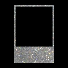 an empty square frame is shown with glitters on the bottom and bottom half of it