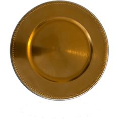 an empty gold plate on a white background