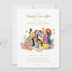 the disney princess thank you card is shown