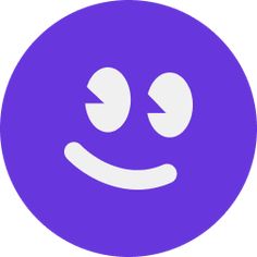 an image of a purple smiley face on a white background