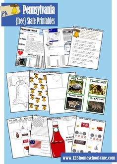 the pennsylvania free state printables for students to use on their homeschool