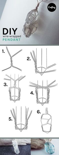 the instructions for how to make a wire wrapped pendant