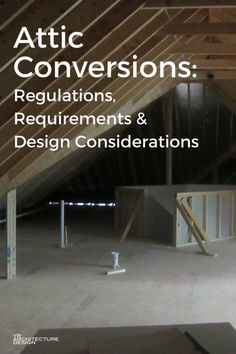 an attic is shown with the words attic conversations in white letters and black lettering on it