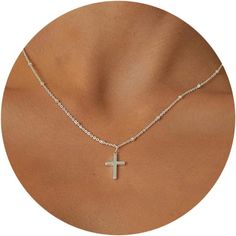 This Fashion Necklace Has A Simple Design And Easy To Wear. The Cross Is Dainty And Cute. You Will Stand Out With Wearing This Anklet In Any Occasions, Such As Work, Vocation, Party, Travel, Etc. Our Dainty Jewelry Packaged With A Delicate Gift Box ,You Will Get 1 Dainty Cross Necklace In A Wonderful Small Box. 18k Gold Plated Over High Quality Brass Plated To Ensure A Long Without Faded, That Is Nickel Free, Lead Free, And Hypoallergenic. Our Dainty Necklace Is Suitable Many Occasions,Etc Party Silver Cross Pendant Charm Necklaces, Delicate Chain Charm Necklace With Cross Pendant, Simple Evil Eye, Shooting Star Necklace, Amethyst Stone Necklace, Dainty Cross Necklace, Crown Pendant Necklace, Turquoise Cross Pendant, Sapphire Diamond Pendant