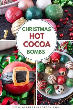 Make your Christmas merry and bright with these hot cocoa bombs. Creamy chocolate and hot cocoa mix on the inside create a warm and sweet drink that is a classic for the holidays. Cozy up with a steaming mug of cocoa and the glow of Christmas lights and have a truly magical Christmas. Christmas Rice Krispies, Oreo Balls Christmas, Gluten Free Marshmallows, Christmas Hot Cocoa, Christmas Merry And Bright, Best Christmas Desserts, Christmas Cake Pops, Christmas Baking Recipes