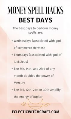 Awesome, powerful, amazing money spells that always work to attract abundance in your life! Learn how to time these spells for optimum results. Lunar phases, planetary hours, and other timing methods are covered. Start your 30 day abundance challenge now with free powerful money spells. You'll have an abundance of money and prosperity in 2023 and beyond! Money Spell, Spell Casting