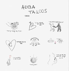 an image of various tattoos drawn on paper