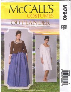 a woman's dress and jacket sewing pattern from the mccalls costumes book, outlander