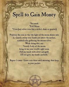 Sheri on Instagram: “✨ Spell to gain money ✨ Could always use a money spell. Enchantedcrystalz #crystalwitch #crystalcollector ✨🔮 #witchwork…” Feminine Herbs, Money Spells Magic, Magical Library, Powerful Money Spells, Spells That Actually Work, Witchcraft Spells For Beginners, Hoodoo Spells, Good Luck Spells