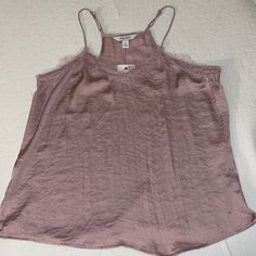 Nwt Satin Lace Tank. Gorgeous Pink/Purplish Color. Brand Is “Nine West”. Perf To Dress Up For Going Out But Comfy Enough To Be Apart Of A Sleep Set! Feminine Purple Camisole For Spring, Elegant Purple Tank Top, Feminine Pink Sleep Camisole, Pink Lace Cami Tank Top, Pink Lace Camisole Tank Top, Feminine Purple Camisole Top, Pink Lace Trim Camisole Top, Pink Lace Feminine Tank Top, Feminine Purple Sleeveless Camisole