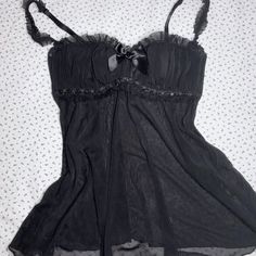 Black Coquette, Coquette Dark, Black Spaghetti Strap Top, Corset Tops, Black Spaghetti, Black Spaghetti Strap, Goth Girl, Tube Tops, Spaghetti Strap Top