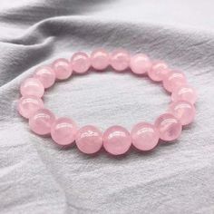 Rose Quartz Bracelet 8mm, Pink Quartz Bracelets, Rose Quartz Bracelet Beads, Rose Powder, Buddha Bracelets, Rose Quartz Jewelry, Bracelets Ideas, Bracelet Couple, Cord Jewelry