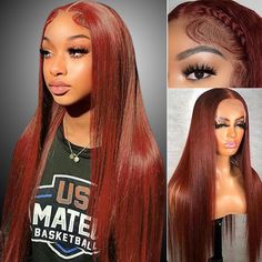 PRICES MAY VARY. 5X5 HD Lace Closure Wigs Human Hair Colored Material: 5X5 Reddish Brown Closure Wig Is Virgin Human Hair, 12A Grade. Straight 5X5 Closure Wig HD Swiss Lace Is Invisible And Breathable, Melting All Kinds Of Skin Very Well. 5x5 Human Hair Wig Is Soft, Smooth, And Shiny. No Tangles Or Shedding, And No Smell. Reddish Brown 5x5 HD Lace Closure Wig Upgraded: Reddish Brown 5x5 Closure Wig 180 Density, Fuller And Thicker, True To Length. 5x5 Closure Wigs Human Hair Have Deeper Parts. An 5x5 Closure Wig, Invisible Lace, Closure Wigs, Human Hair Color, Hair Due, Hair Shedding, Wigs Human Hair, Colored Wigs, Straight Lace Front Wigs