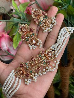 Beautiful Nauratan choker set. This set is gold plated and high quality. Message me for anymore questions! shipping is free Bridal Jewelry Indian, Bride Indian, Indian Bridal Jewelry, Pakistani Jewelry, Choker Set, Bridal Jewellery Indian, Jewelry Indian, Indian Bridal, Indian Bride