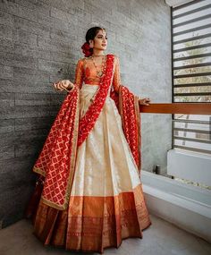 Bridal Saree Designs, Wedding At Home, Feel Like A Princess, Lehenga Saree Design, Half Saree Lehenga, Indian Outfits Lehenga, Wedding Lehenga Designs, Indian Bride Outfits, Lehnga Dress